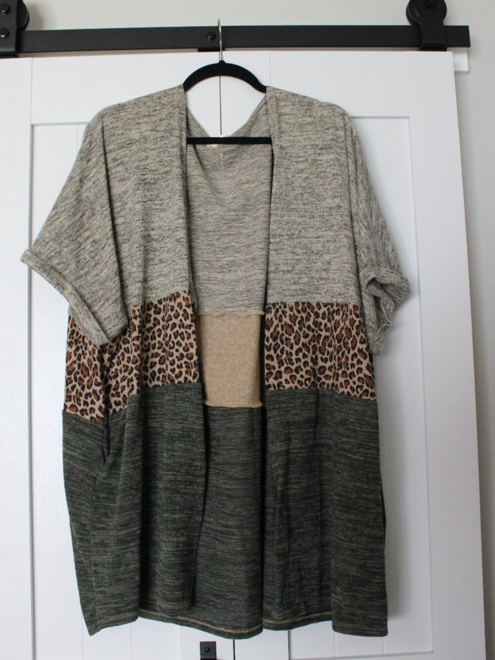 Umgee Cardigan | Women’s XL/1XL | Colorblock Leopard Knit